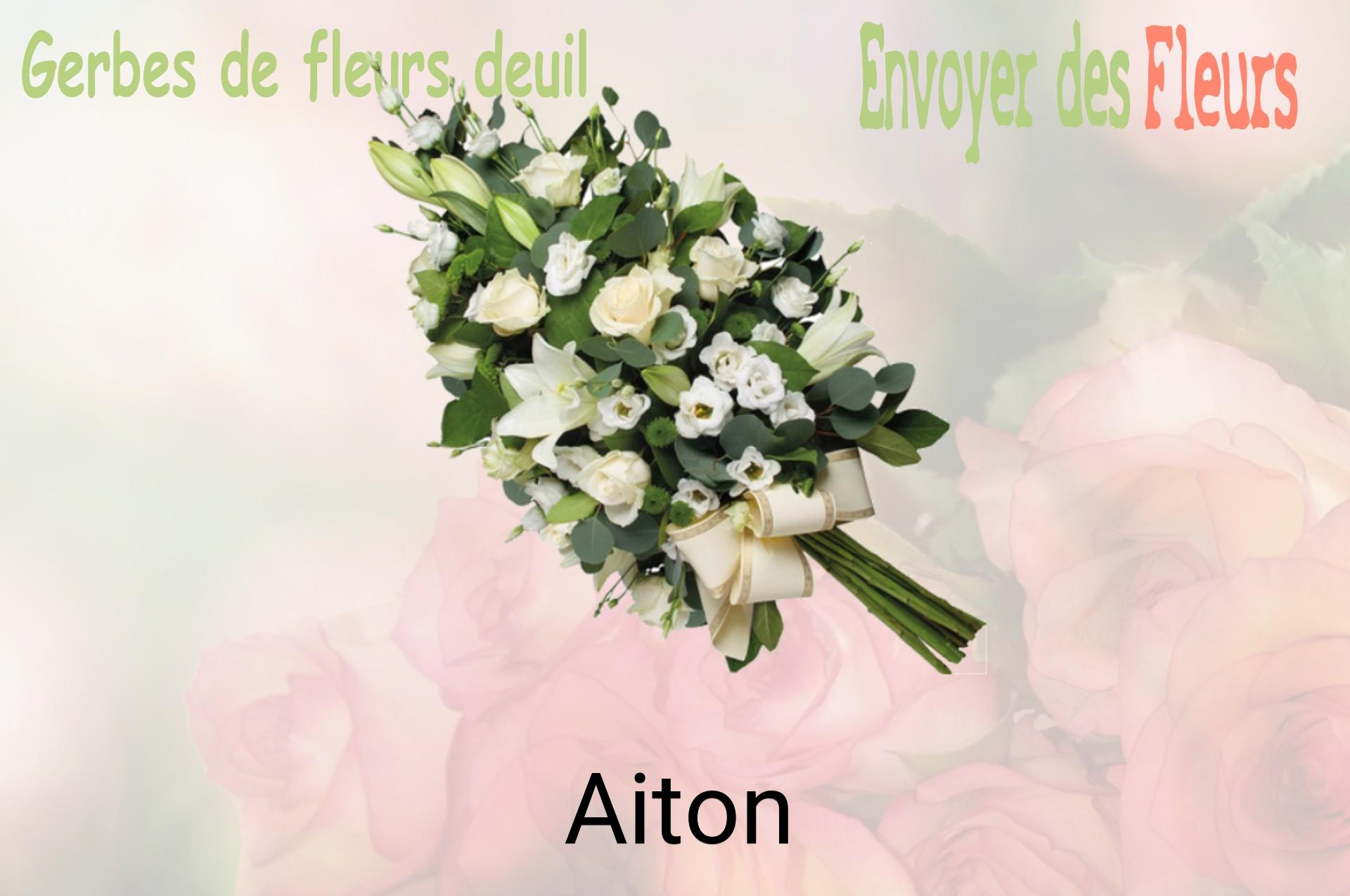 Gerbe de fleurs de deuil livrée à Aiton